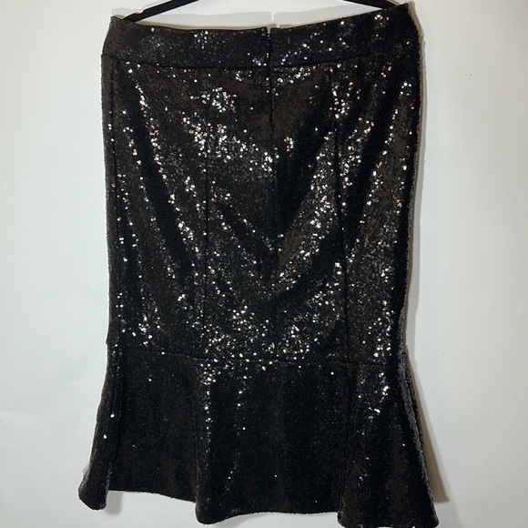 Torrid 14 SYLVIA MOLLIE TRUMPET MIDI SKIRT - PONTE SEQUIN BLACK - Picture 9 of 9